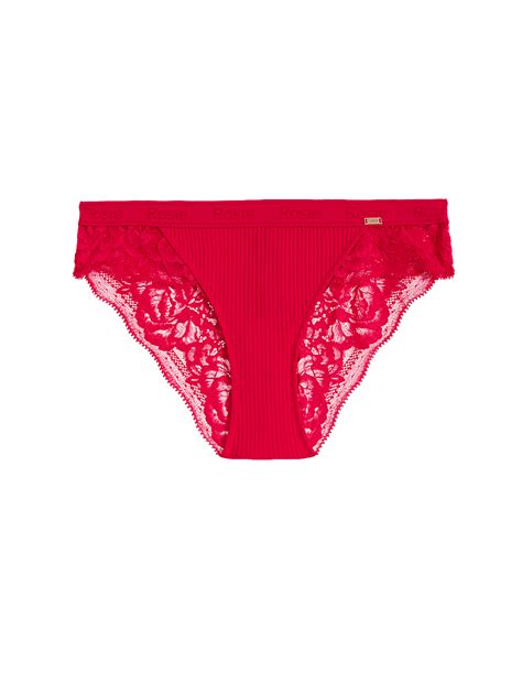 Buy Lounge Rib & Lace Brazilian Knickers at Marks & Spencer
