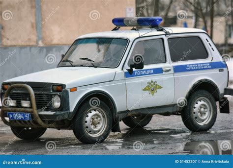 Russian police car Niva editorial photography. Image of display - 51452207
