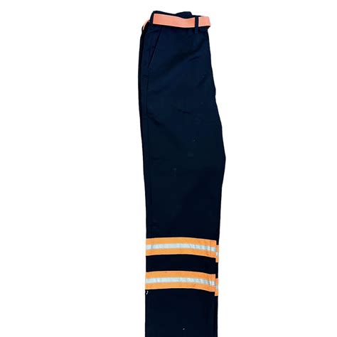 Men's Navy and Orange Trousers | Depop