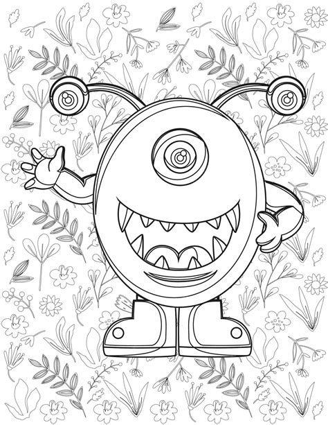 Art Monsters University Coloring Pages