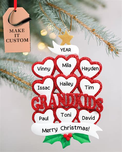 Personalized Grandchildren Ornament • Custom Grandkids Gift for Family ...