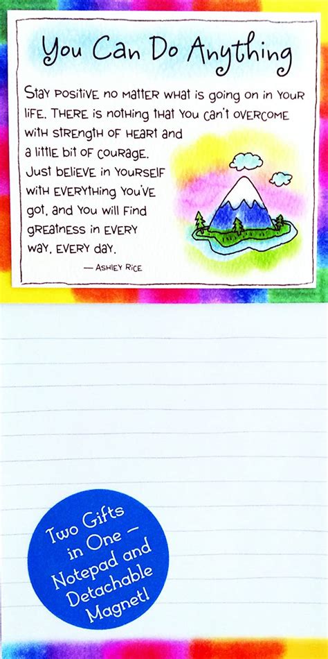 Notepad with Detachable Magnet: You Can Do Anything, 3.5" x 7.0 ...