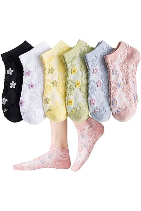 WKLOUYHE Women's Lace Ruffles Ankle Length Casual Sock, Cottagecore ...