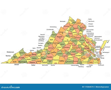 Map Of Virginia Cities And Counties - Map