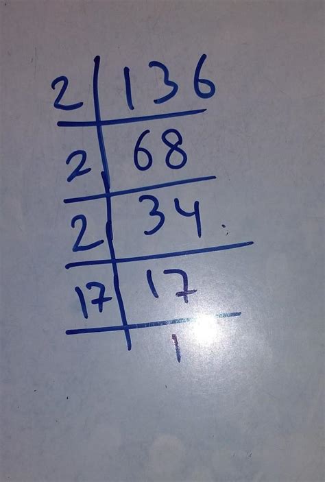 ) Find the prime factorization of 136. - Brainly.in