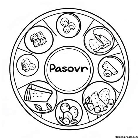 Passover Seder Plate Coloring Page | Coloring-Pages.com
