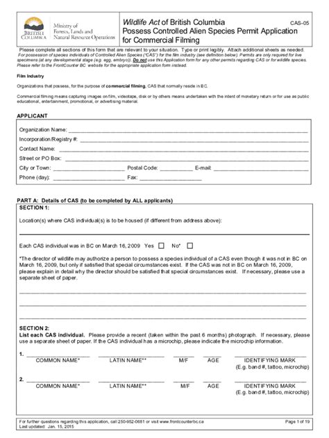 Fillable Online CAS Commercial Filming Permit Application.doc Fax Email ...