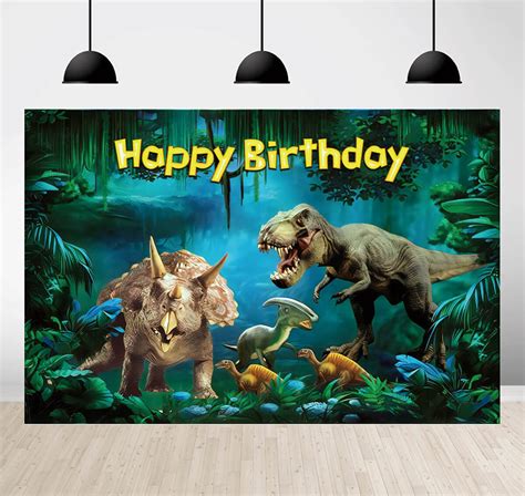 Buy Dinosaur Themed Birthday Backdrop for Boys Dinosaur World Wild ...