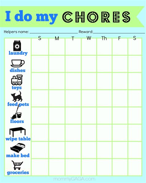 Chores Chart For Kids Free Printable - Chore & Routines Printable