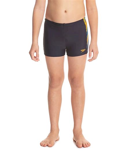 Buy Speedo Logo Panel Aquashort True Navy-Mango-Pool Swimwear Online ...