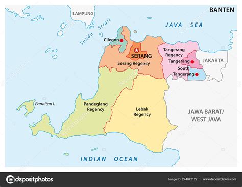 Banten Administrative Political Vector Map Indonesia Stock Vector by ©Lesniewski 244042122