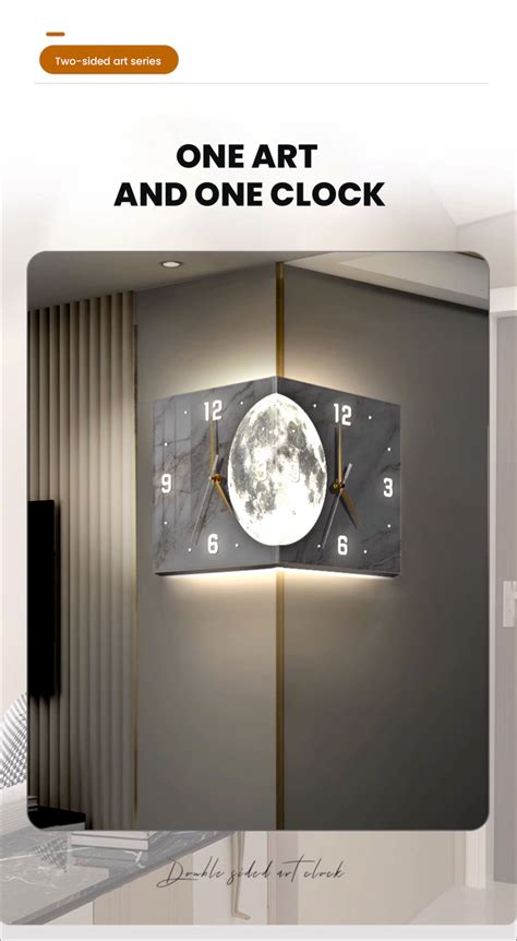 Radiant Moon™ Double-Sided Corner Wall Clock – Premium LED Designer Cl ...