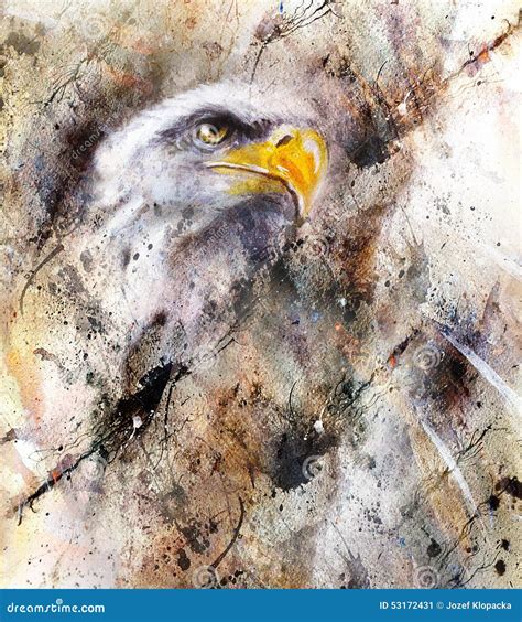 Beautiful Painting of Eagle on an Abstract Background,color with Spot Structures Stock ...