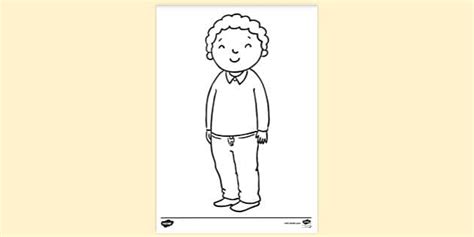 Dressed Boy Colouring Sheet | Colouring Sheets
