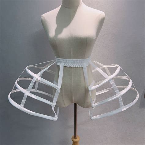 White Pannier Petticoat Women Victorian Bustle 3-Hoop Hollow Cages ...
