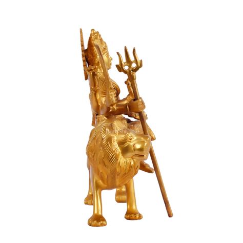 Handcrafted 9" Brass Durga Idol on Lion statue – Budhshiv.com
