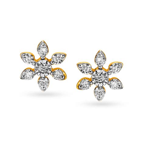 Floral Diamond Stud Earrings