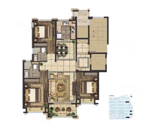 绿城翡翠湖玫瑰园别墅200平米户型图_首层平面图200㎡3室2厅-新安房产网