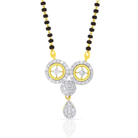 WHP JEWELLERS Twinkling Love Diamond Mangalsutra Pendant for Women ...