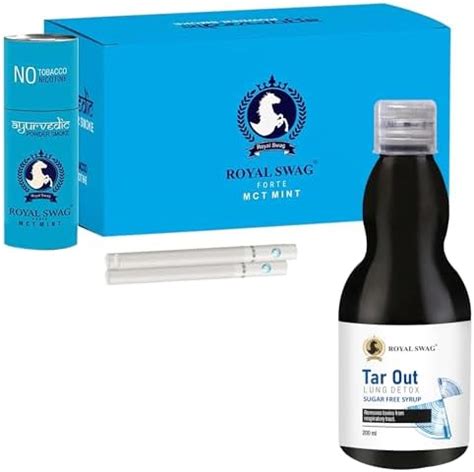 ROYAL SWAG Ayurvedic Herbal Cigarettes MINT Flavour (50 Sticks) 100% ...