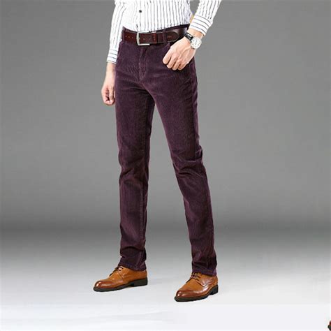 Tailored Fit Casual Corduroy Pants // Purple (36WX34L) - ToMo Clearance ...