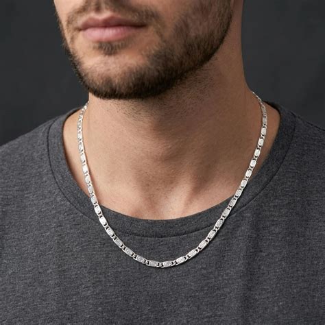 Engraved Link Silver Chain Sleek Boys – Khushbu Jewellers
