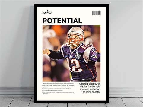Potential Daily Affirmations Tom Brady Motivational Poster M | Inspire ...