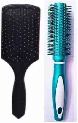 Buy DREAM BELLA Round Curling Roller Comb Hair Brush & Paddle Flat Hair ...