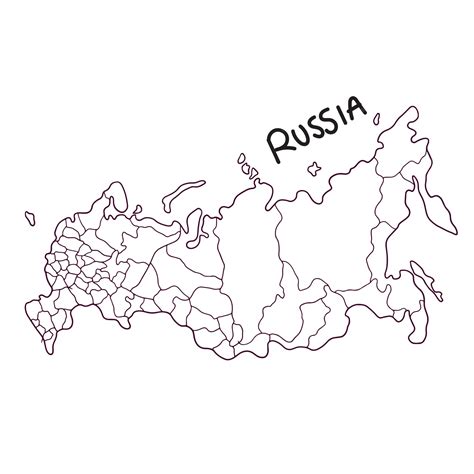 Hand drawn doodle map of russia | Premium Vector