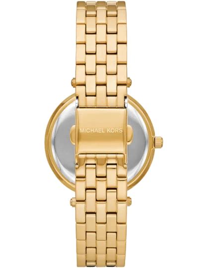 Michael Kors Mens 33 mm Darci Gold Dial Stainless Steel Analog Watch