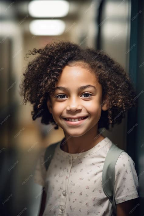 Premium AI Image | Young mixed race girl smiling at the camera in a ...