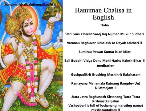 Lord Hanuman Chalisa In English Hanuman Chalisa With English Lyrics