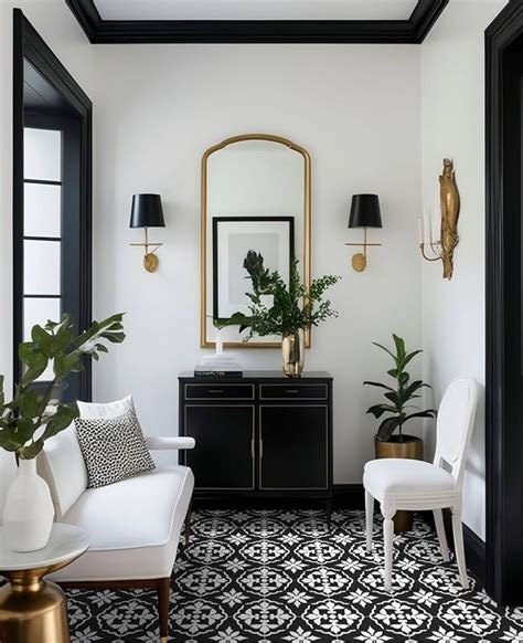 Pin by Mypinklife on Upstairs bathroom | White walls, Black trim ...