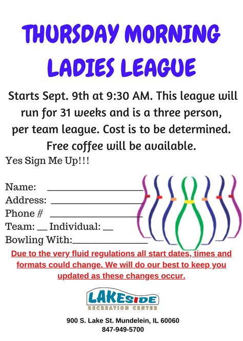 League Secretary/Bowl.com/Lakeside Recreation/Mundelein, IL