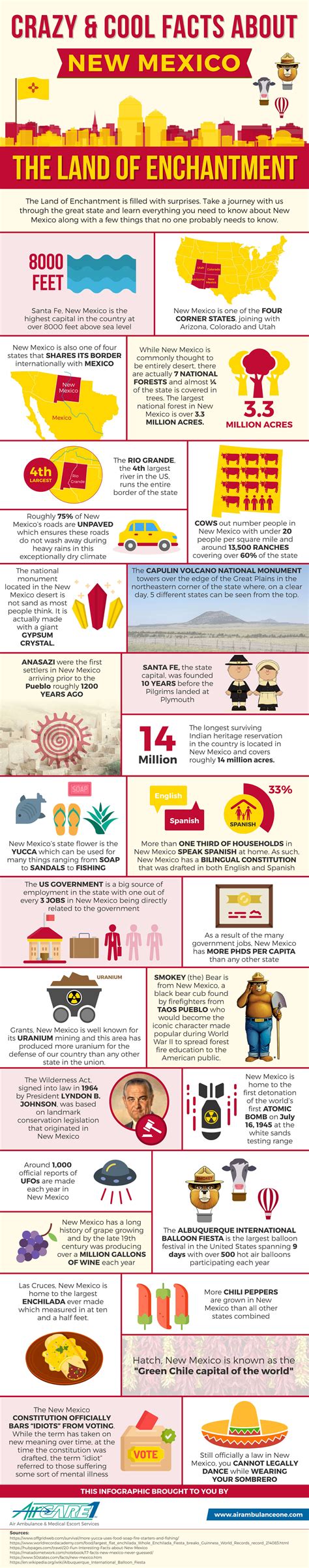 Crazy & Cool Facts About New Mexico Infographic | AirCARE1