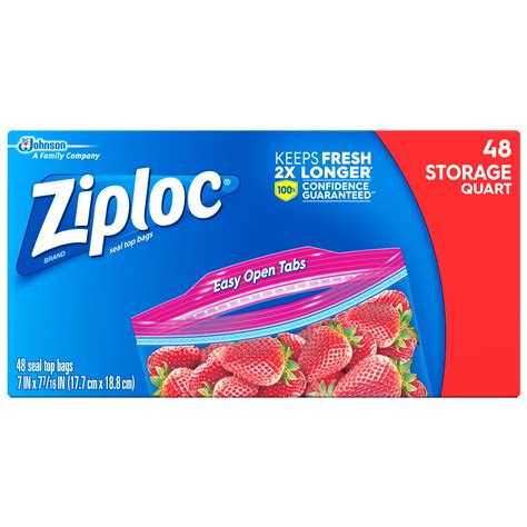 Ziploc, Storage Bags, Quart, 48 ct - Walmart.com - Walmart.com