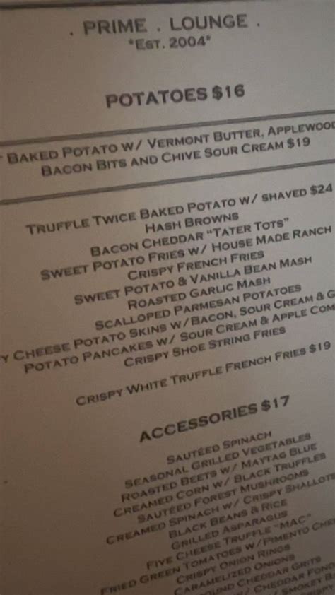 Menu at Prime 112 Restaurant, Miami Beach