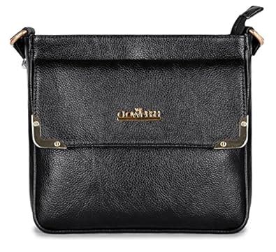 THE CLOWNFISH Vegan Leather Womens Handbag Sling Bag (Black) : Amazon ...