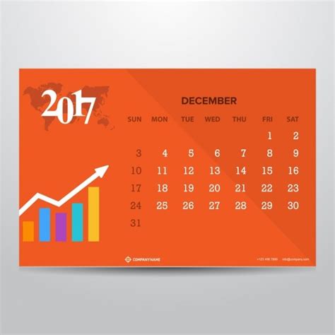 Calendario arancione per dicembre 2017 | Vettore Gratis
