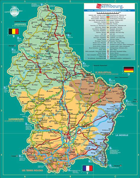 Detailed administrative and road map of Luxembourg. Luxembourg detailed ...