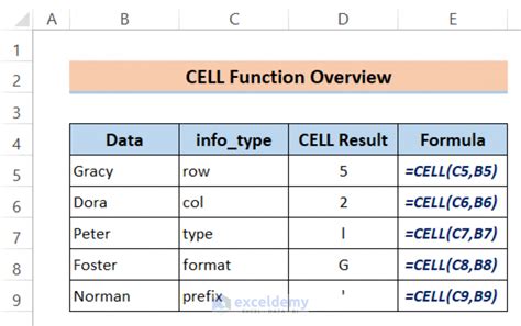 Image result for Excel Cell Functions