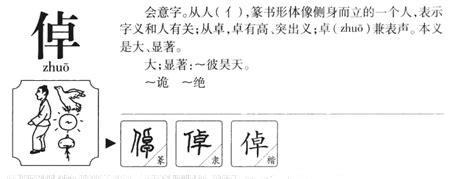 漢字「倬」の部首・画数・読み方・筆順・意味など
