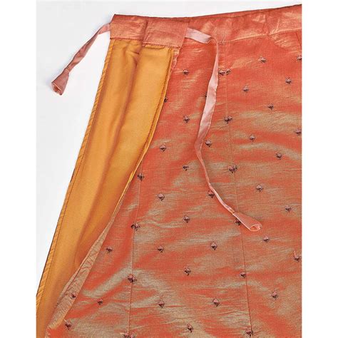 Sunrise Orange Gota Patti and Zari Stich Without can can wor