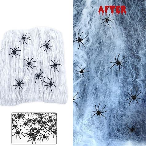 Amazon.com: Xgunion Halloween Decorations 1200 Sqft Spider Webs ...