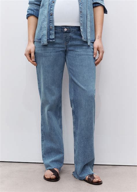 Maternity wide leg jeans - Women | MANGO Egypt