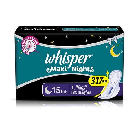 Whisper Maxi Night Sanitary Pads XL, 15 Count Price, Uses, Side Effects ...