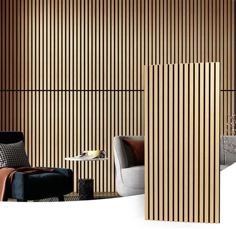 Art3d 2-Pack Wood Slat Acoustic Panels for Wall & Ceiling, Wood ...