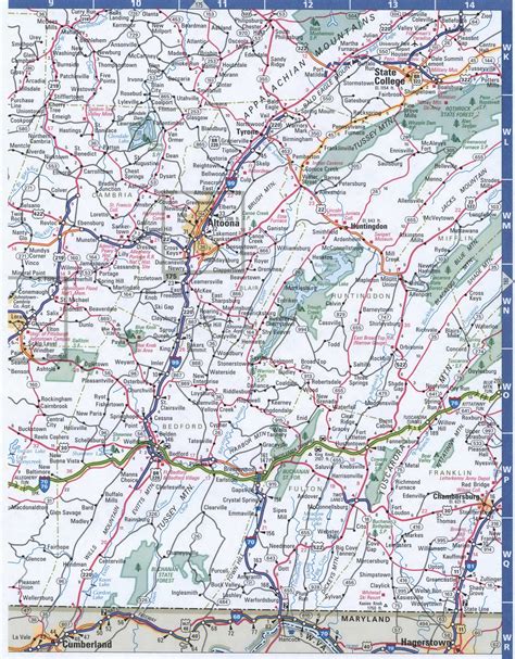 SouthWest Pennsylvania highway map.Free printable road map of Pennsylvania