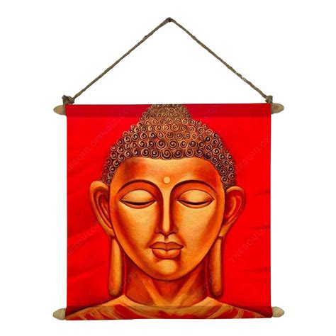 Yaya Cafe Divine Buddha Idol Poster Wall Painting Hanging Scroll Canvas ...