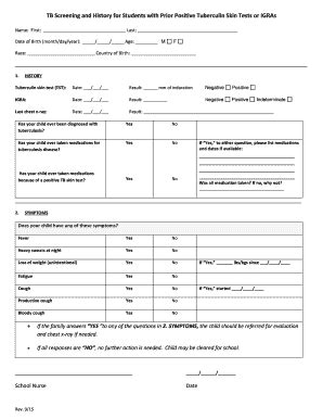 Fillable Online dhss alaska TB Screening and History for Students with ...